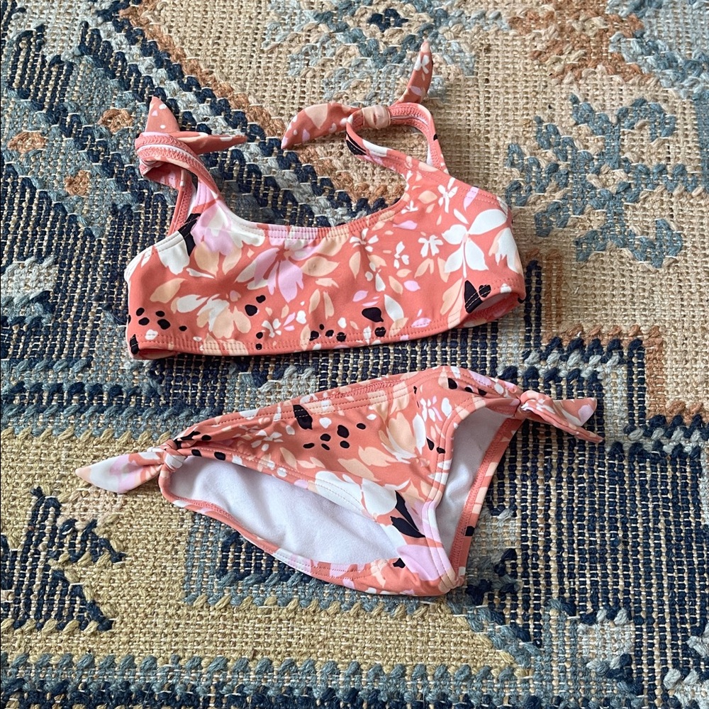 Floral Coral Two-Piece Bikini Set